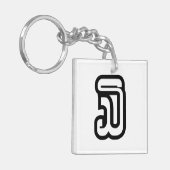 Laos / Laos Nummer drie / 3 / ໓ (Sam) Laotiaans Sleutelhanger (Voorkant Links)