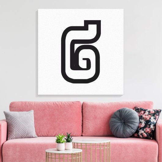 Laos / Laos Nummer twee / 2 / ໒ (Song) Laotiaans Canvas Afdruk (Insitu (Woonkamer))