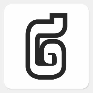 Laos / Laos Nummer twee / 2 / ໒ (Song) Laotiaans Vierkante Sticker