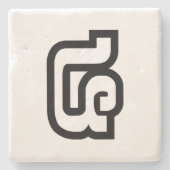 Laos / Laos Nummer vier / 4 / ໔ (zie/Si) Laotiaans Stenen Onderzetter (Voorkant)