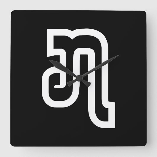 Laos / Laos nummer zeven / 7 / ໗ (Jet/Chet) Laotia Vierkante Klok (Voorkant)