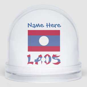 Laos Laotiaanse Vlag Blauw Personalisatie  Sneeuwbol