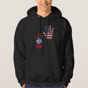 Laos Laotian Flag Day Proud America Hands Dna Hoodie