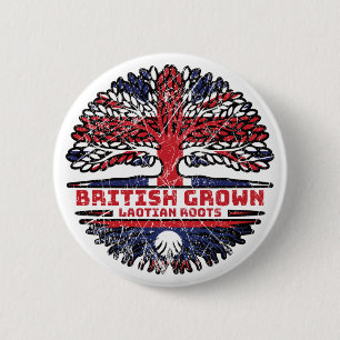 Laos Laotian UK Verenigd Koninkrijk - Britse booms Ronde Button 5,7 Cm