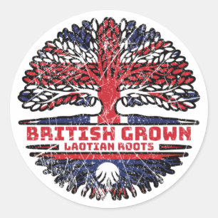 Laos Laotian UK Verenigd Koninkrijk - Britse booms Ronde Sticker