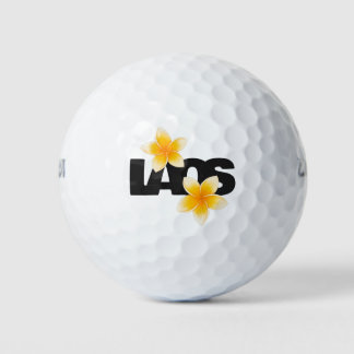 Laos Liefde Frangipani Bloem Geel en Zwart Golfballen