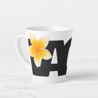 Laos Liefde Frangipani Bloem Wit en Zwart Latte Mok