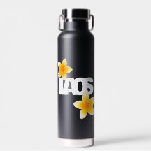 Laos Liefde Frangipani Bloem Wit op Zwart