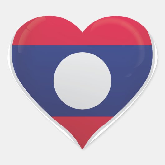 Laos liefde vlag trots hart sticker (Voorkant)