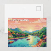 Laos Luang Prabang Reizen Briefkaart (Voorkant / Achterkant)