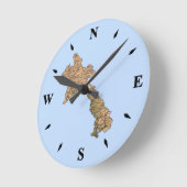 Laos Map Clock Ronde Klok (Hoek)