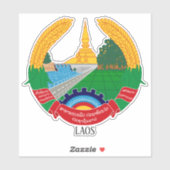 Laos National Emblem Patriotic Sticker (Vel)