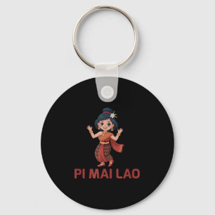 Laos Nieuwjaar Meisje Pi Mai Lao Sleutelhanger