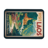 Laos Pha That Luang Illustratie Reis Kunst Magneet (Horizontaal)