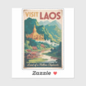 Laos Pha That Luang Illustratie Reis Kunst Sticker (Vel)