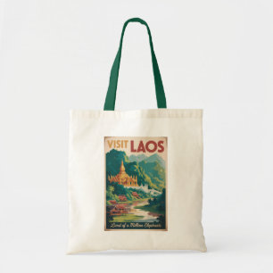 Laos Pha That Luang Illustratie Reis Kunst Tote Bag