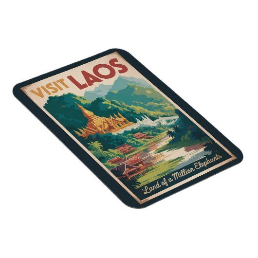 Laos Pha That Luang Illustration Travel Art Magneet (Rechterzijde)