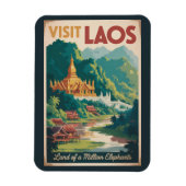 Laos Pha That Luang Illustration Travel Art Magneet (Verticaal)