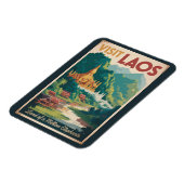 Laos Pha That Luang Illustration Travel Art Magneet (Linkerzijde)