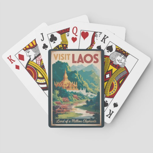 Laos Pha That Luang Illustration Travel Art Pokerkaarten (Achterkant)