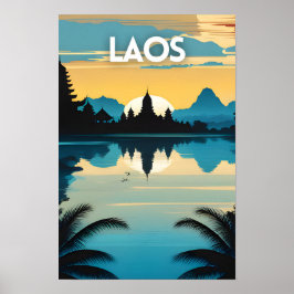 Laos Reis Kunst Poster