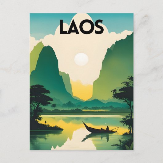 Laos Reizen Briefkaart (Voorkant)