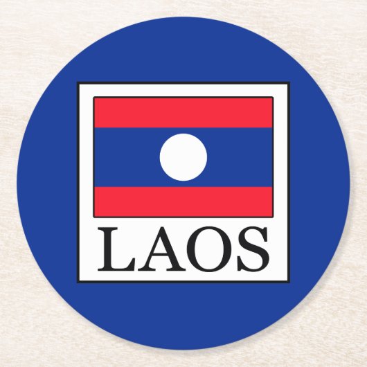 Laos Ronde Kartonnen Onderzetter (Voorkant)