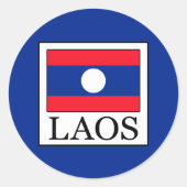 Laos Ronde Sticker (Voorkant)