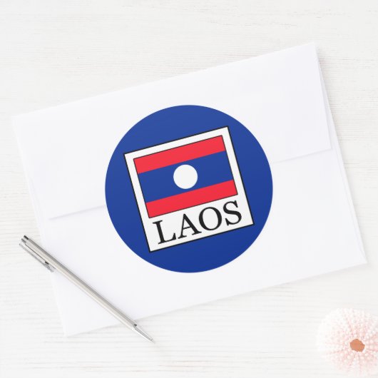 Laos Ronde Sticker (Envelop)