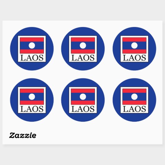 Laos Ronde Sticker (Vel)