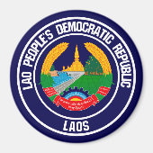 Laos Round Emblem Magneet (Voorkant)