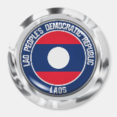 Laos Round Emblem Magneet (Voorkant)