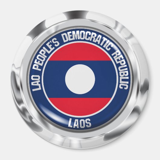 Laos Round Emblem Magneet (Voorkant)