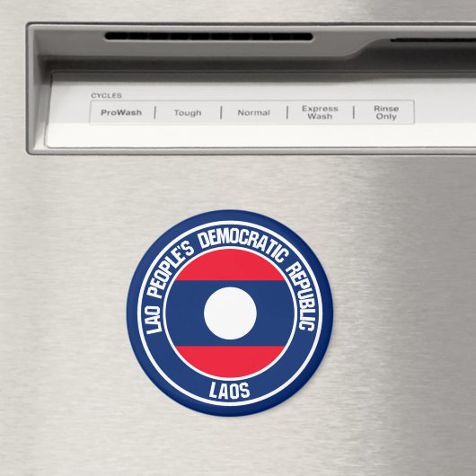 Laos Round Emblem Magneet (Insitu (Vaatwasser))