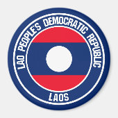 Laos Round Emblem Magneet (Voorkant)