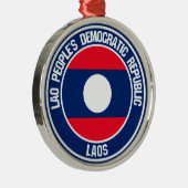 Laos Round Emblem Metalen Ornament (Rechts)