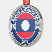 Laos Round Emblem Metalen Ornament (Links)