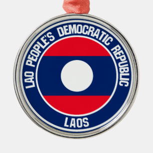 Laos Round Emblem Metalen Ornament
