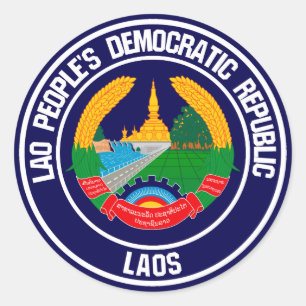 Laos Round Emblem Ronde Sticker