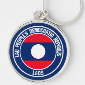 Laos Round Emblem Sleutelhanger (Voorkant)
