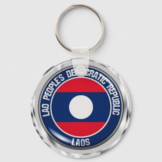 Laos Round Emblem Sleutelhanger (Voorkant)
