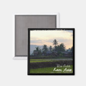Laos, Sunset boven rijstvelden (Magnet) Magneet (Voorkant / Achterkant)