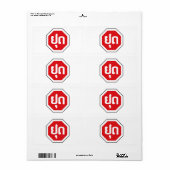 Laos Traffic STOP-teken ⚠ YOOT in Laotiaanse taal Etiket (Full Sheet)