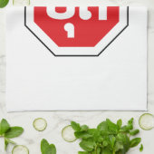 Laos Traffic STOP-teken ⚠ YOOT in Laotiaanse taal Theedoek (Gevouwen)