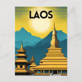 Laos Travel Art Briefkaart