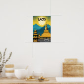 Laos Travel Art Poster (Keuken)