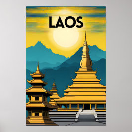 Laos Travel Art Poster