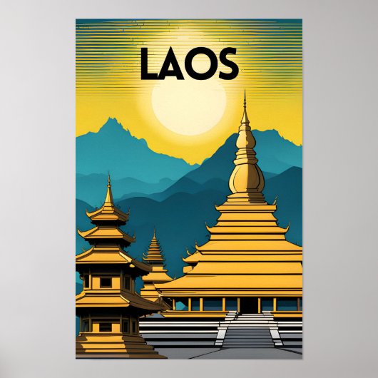 Laos Travel Art Poster (Voorkant)