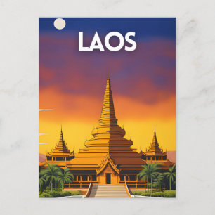 Laos Travel Poster Briefkaart