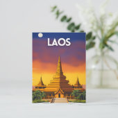 Laos Travel Poster Briefkaart (Staand voorkant)